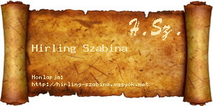 Hirling Szabina névjegykártya